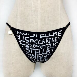 Stella McCartney Black and Ivory Graffiti Bikini Bottom NWT Size XS